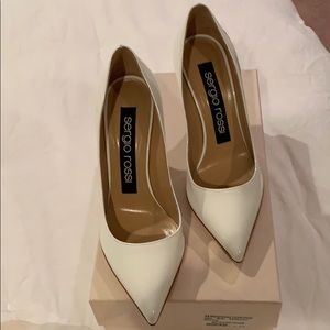 Sergio Rossi white patent pumps